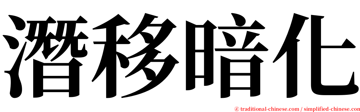 潛移暗化 serif font