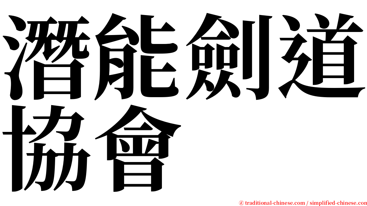 潛能劍道協會 serif font