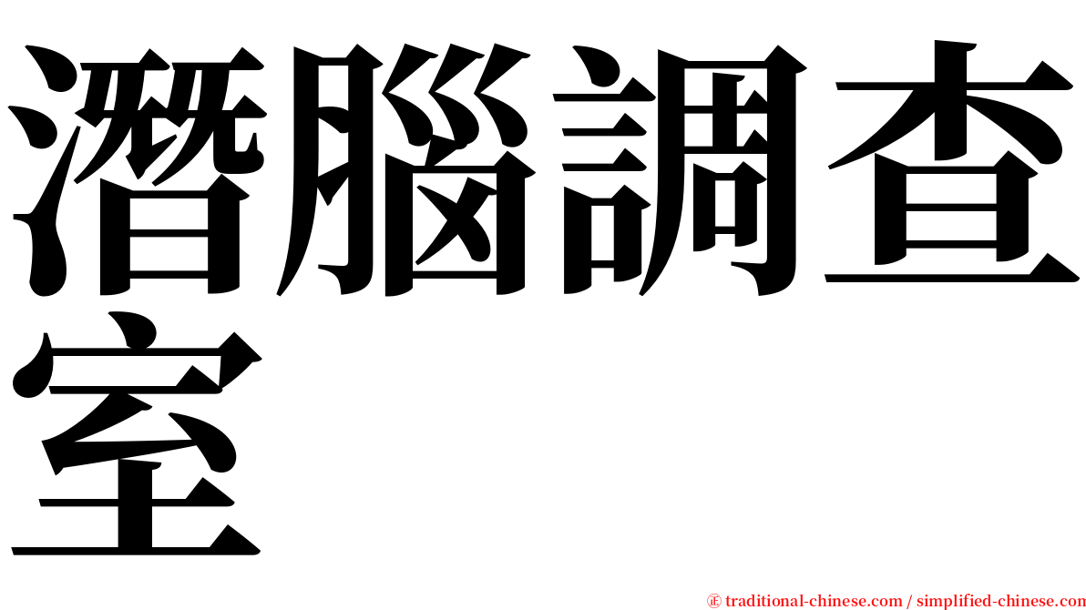 潛腦調查室 serif font