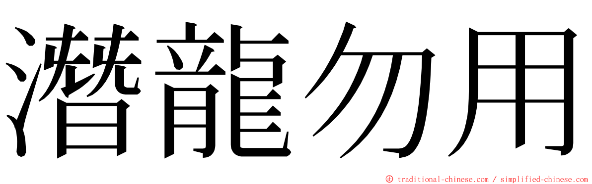 潛龍勿用 ming font