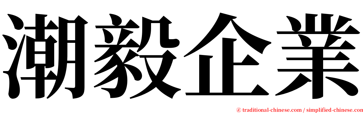 潮毅企業 serif font