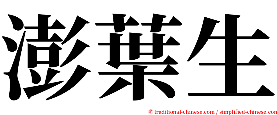澎葉生 serif font
