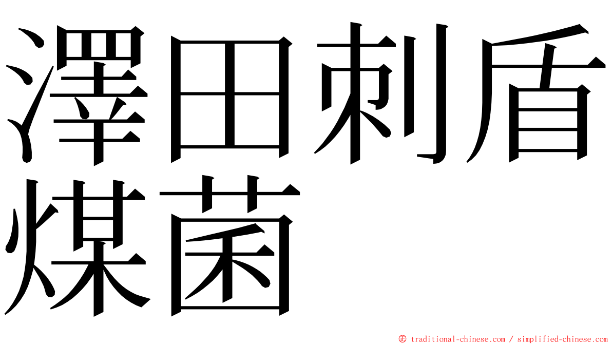 澤田刺盾煤菌 ming font