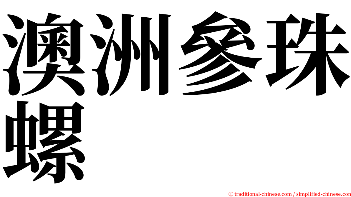 澳洲參珠螺 serif font