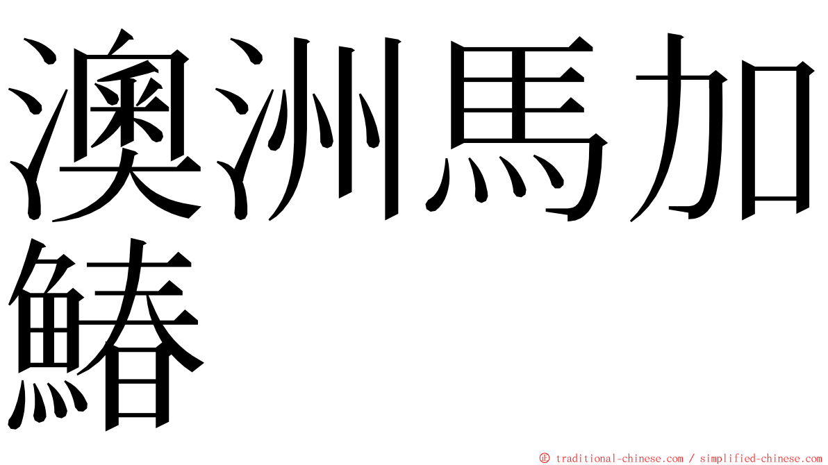 澳洲馬加鰆 ming font