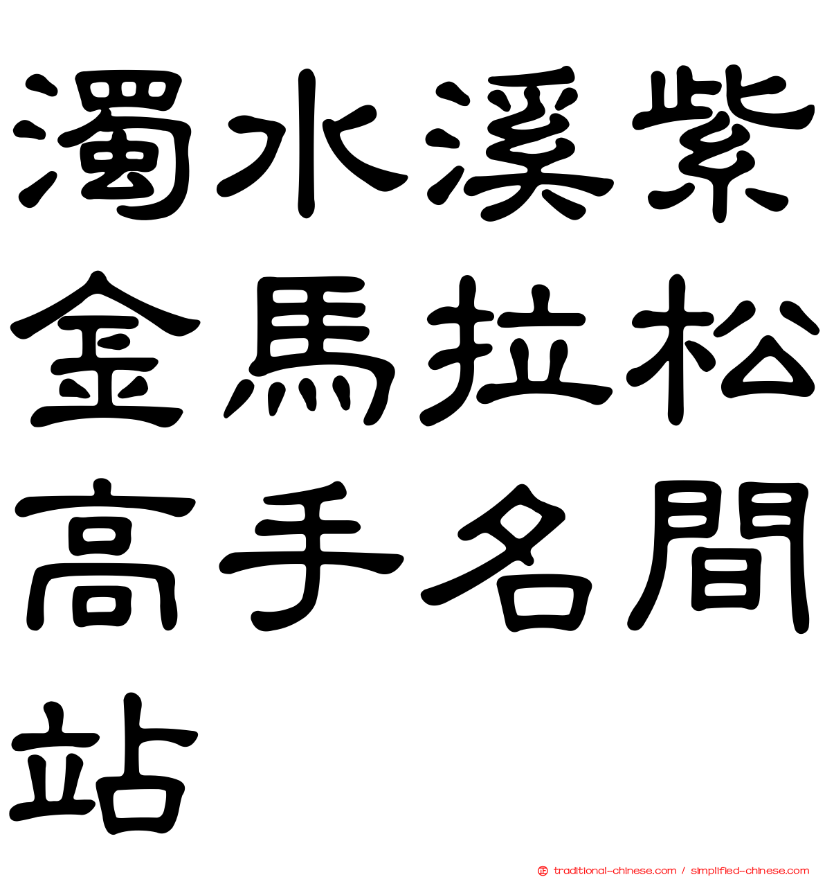 濁水溪紫金馬拉松高手名間站