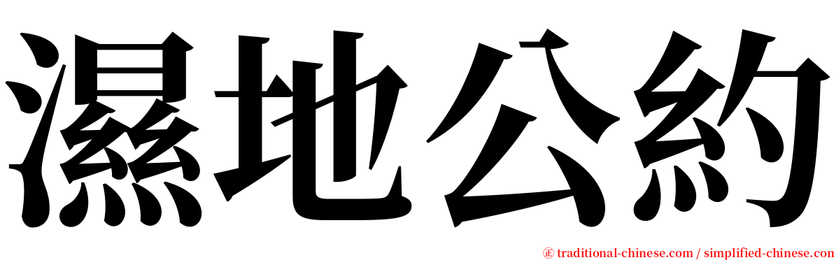 濕地公約 serif font