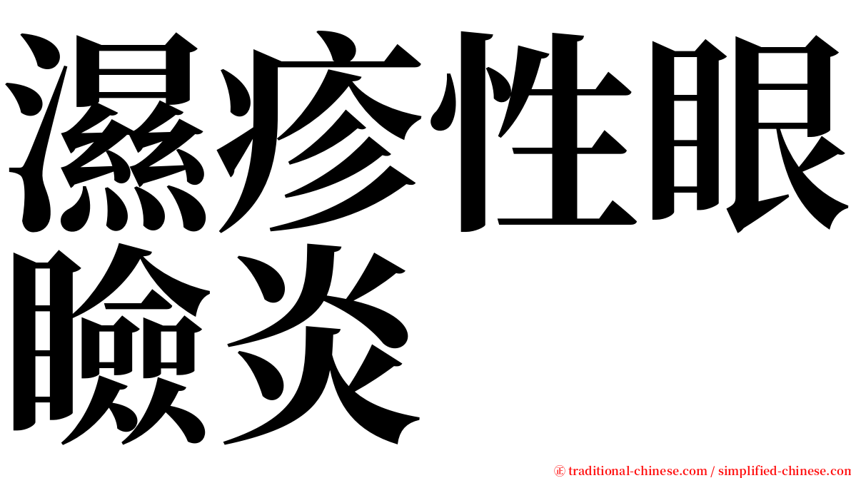 濕疹性眼瞼炎 serif font