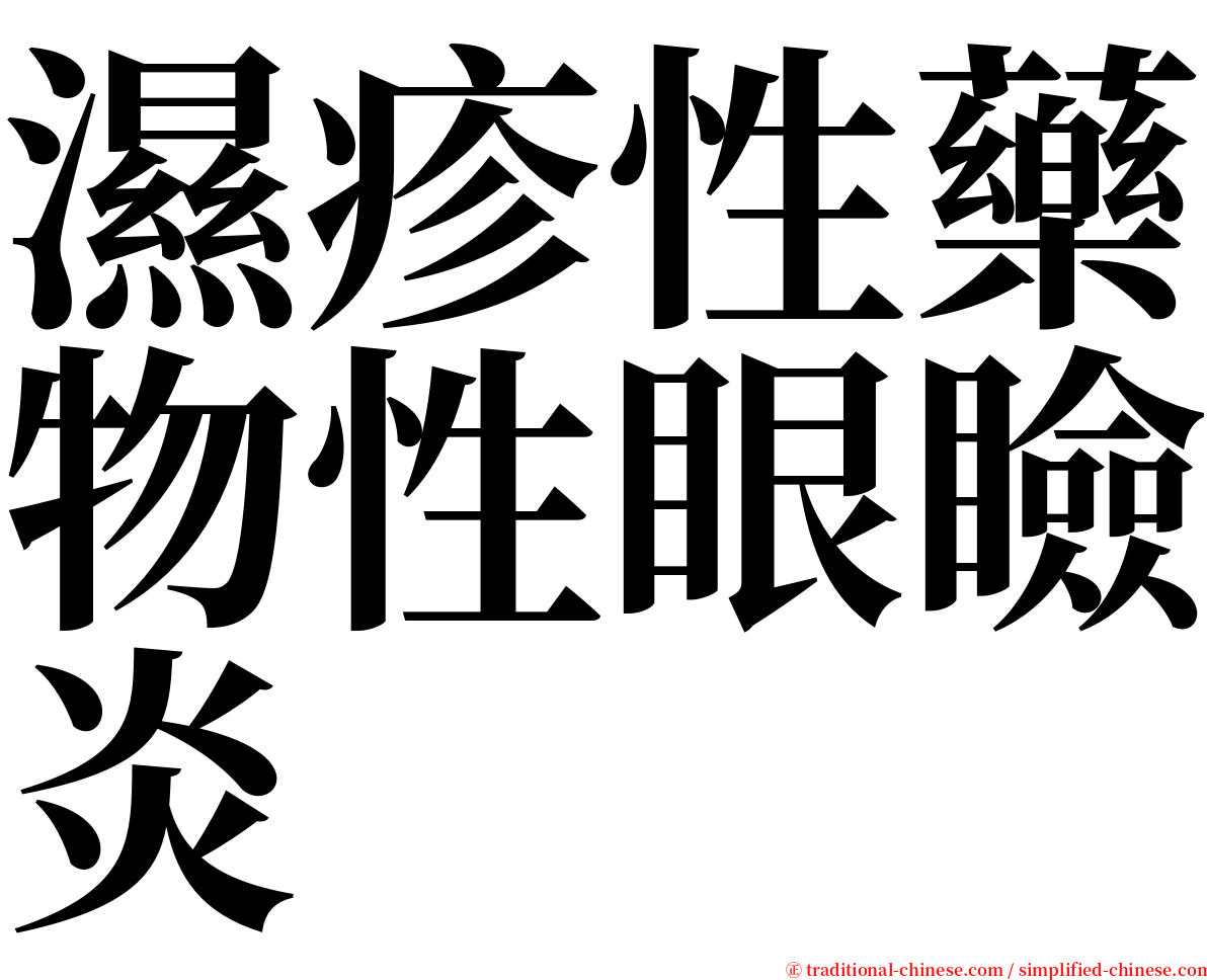 濕疹性藥物性眼瞼炎 serif font