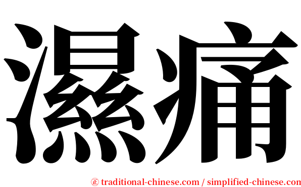 濕痛 serif font