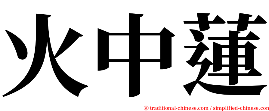 火中蓮 serif font