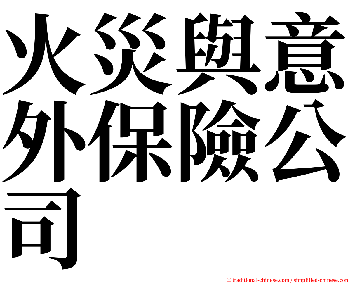 火災與意外保險公司 serif font