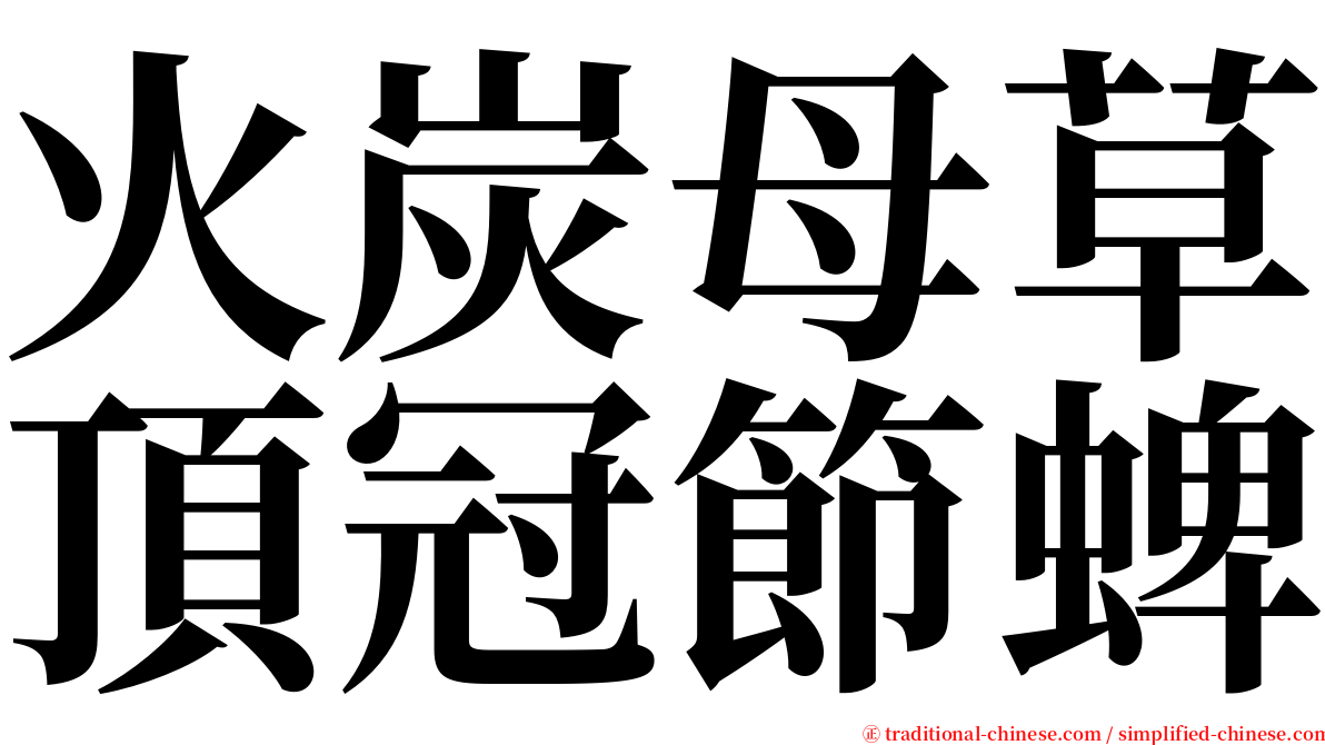 火炭母草頂冠節蜱 serif font