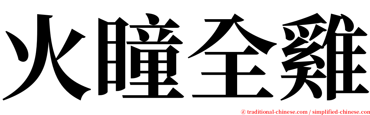 火瞳全雞 serif font