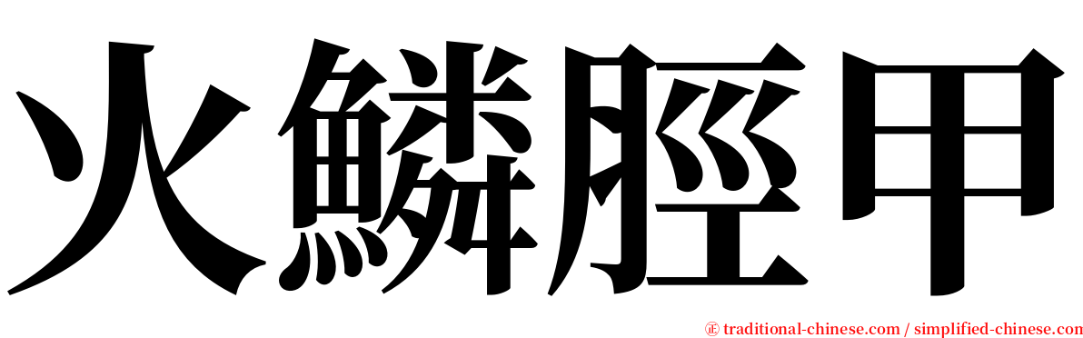 火鱗脛甲 serif font
