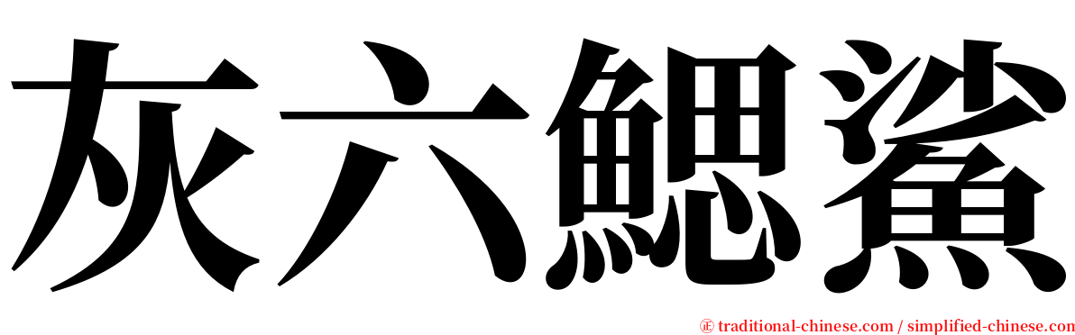 灰六鰓鯊 serif font