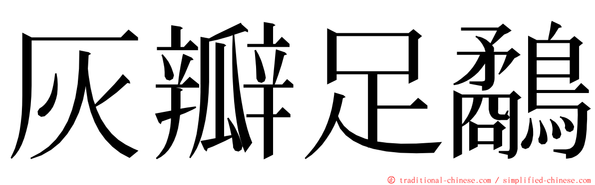 灰瓣足鷸 ming font