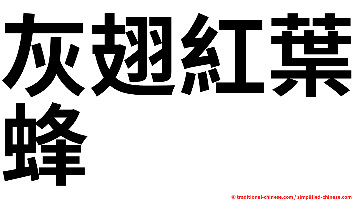 灰翅紅葉蜂