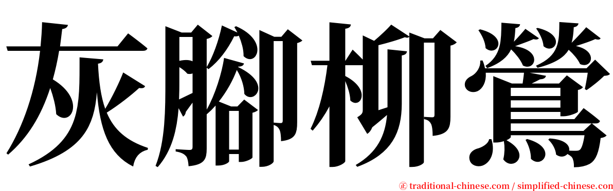 灰腳柳鶯 serif font