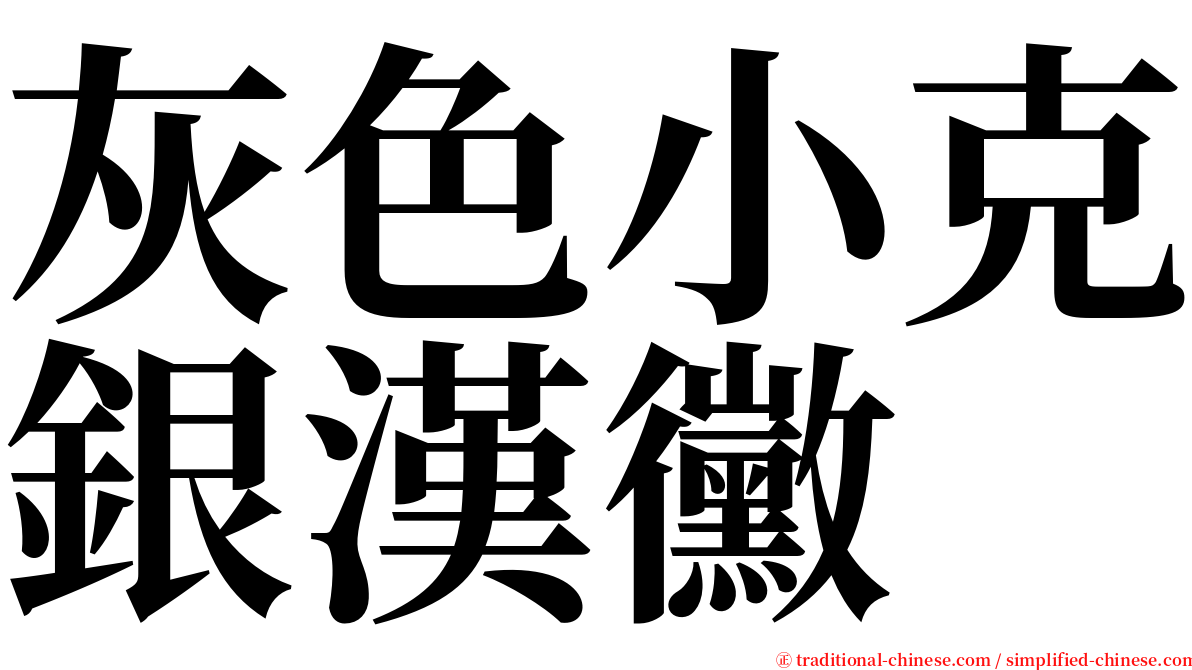 灰色小克銀漢黴 serif font