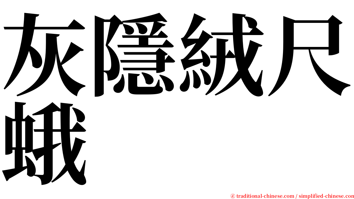 灰隱絨尺蛾 serif font
