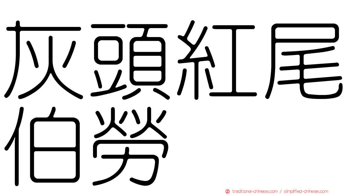 灰頭紅尾伯勞
