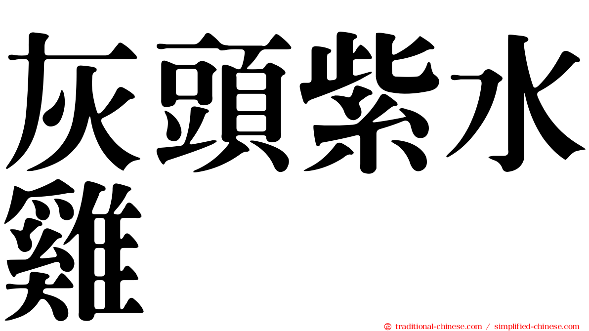 灰頭紫水雞