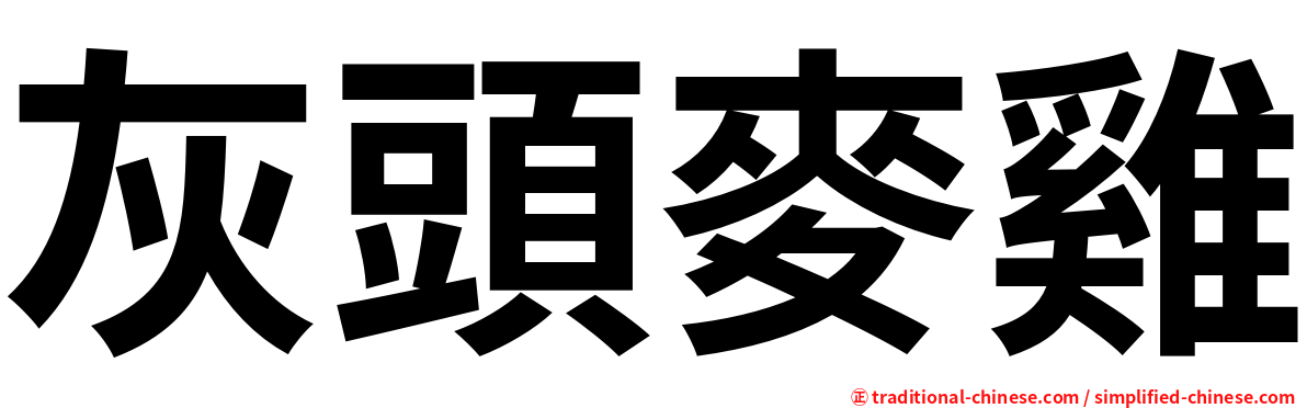 灰頭麥雞