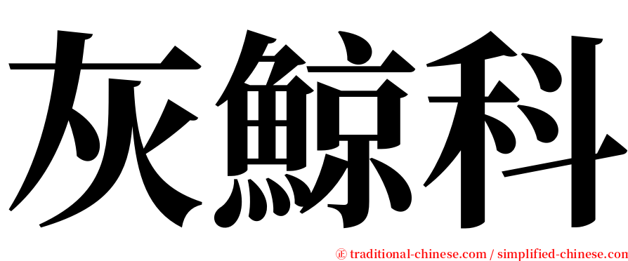 灰鯨科 serif font