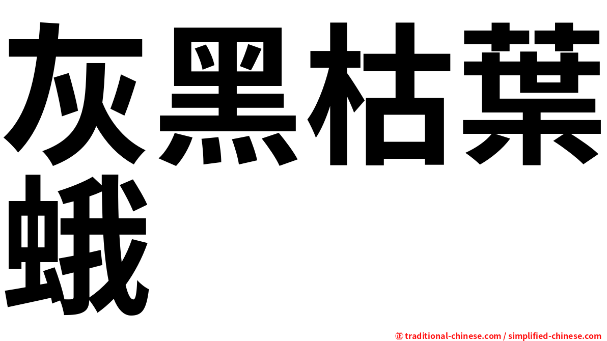 灰黑枯葉蛾