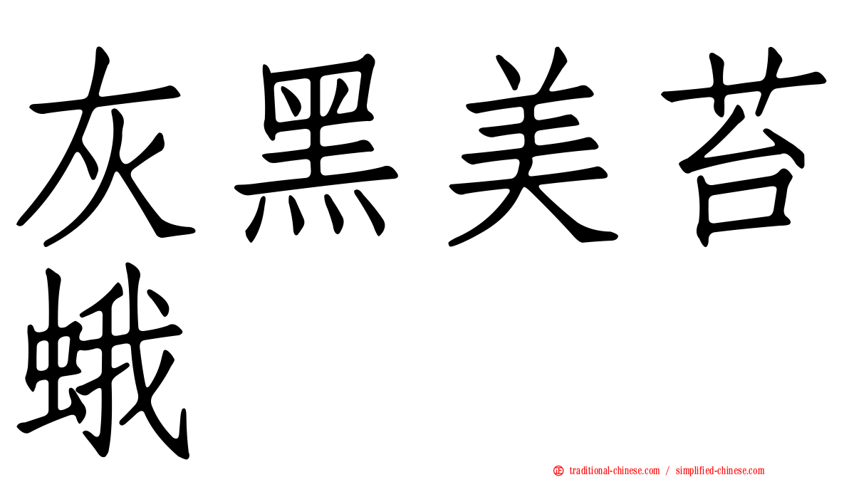 灰黑美苔蛾