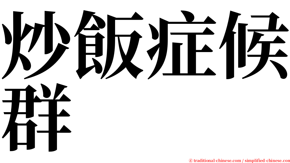 炒飯症候群 serif font