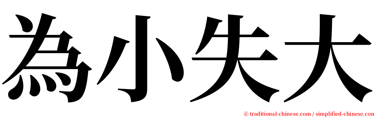 為小失大 serif font
