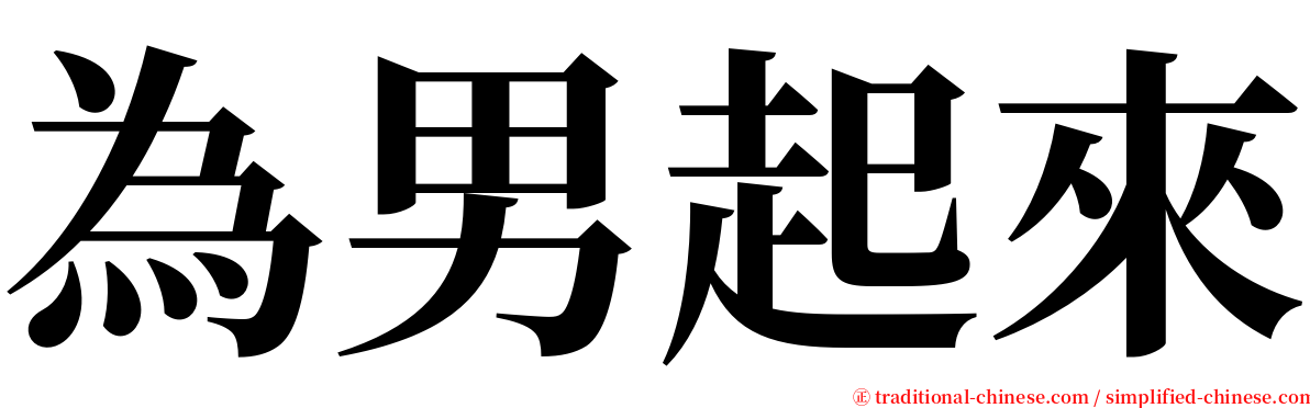 為男起來 serif font