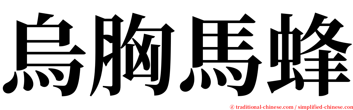 烏胸馬蜂 serif font