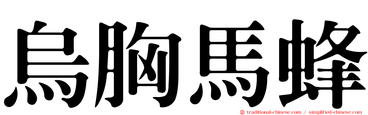 烏胸馬蜂