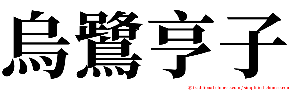 烏鷺亨子 serif font