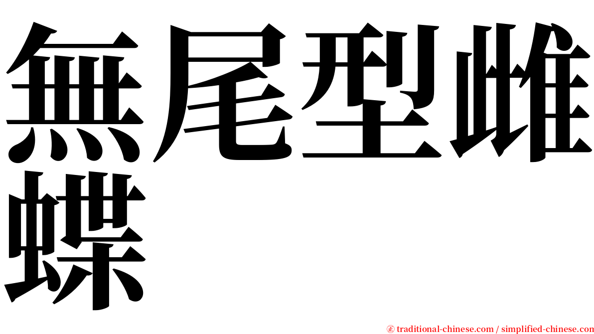 無尾型雌蝶 serif font