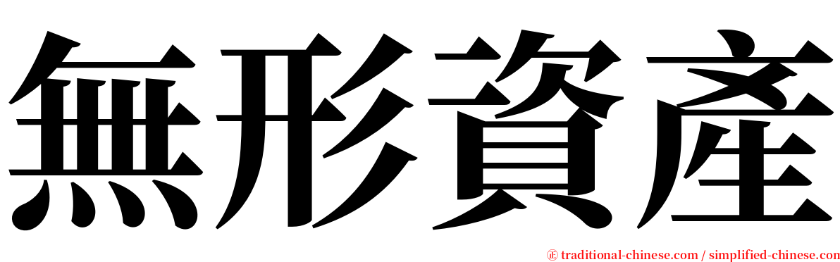 無形資產 serif font