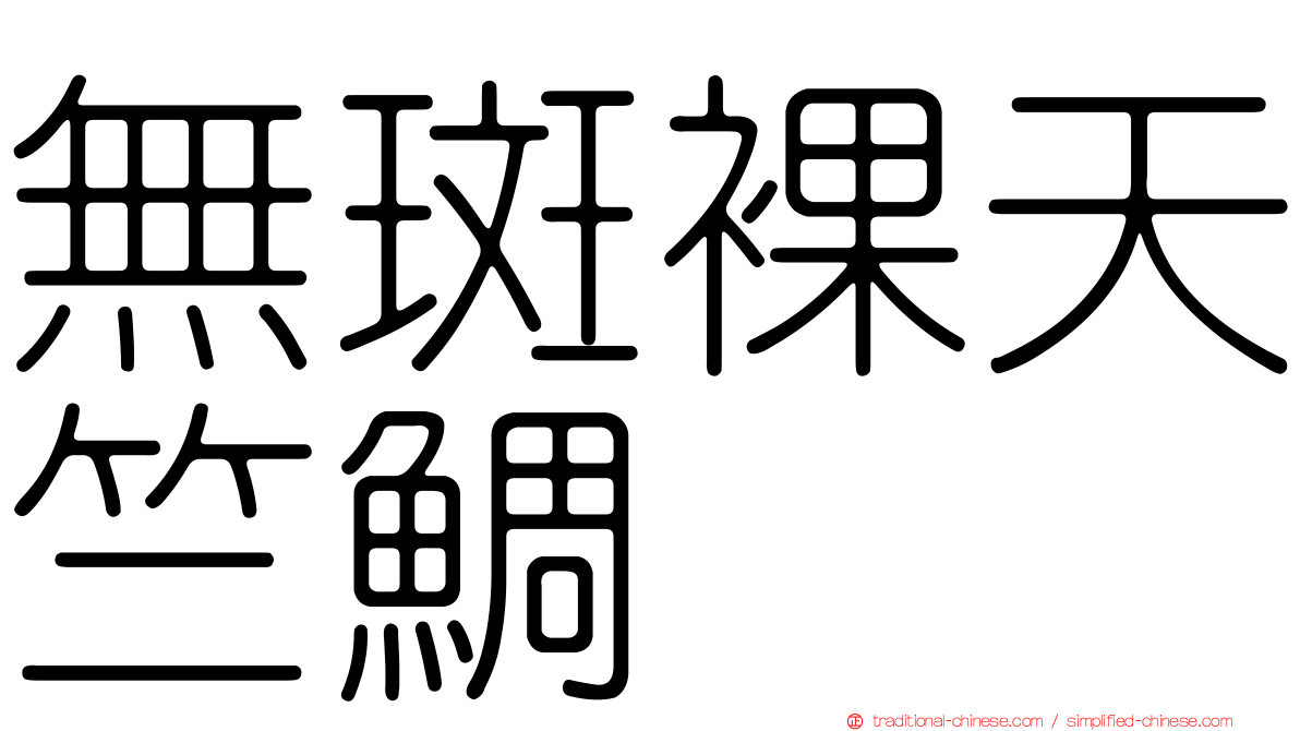 無斑裸天竺鯛