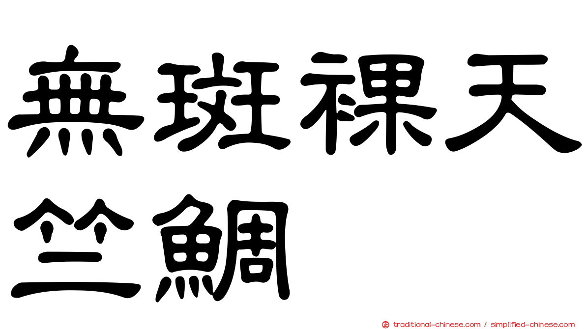 無斑裸天竺鯛