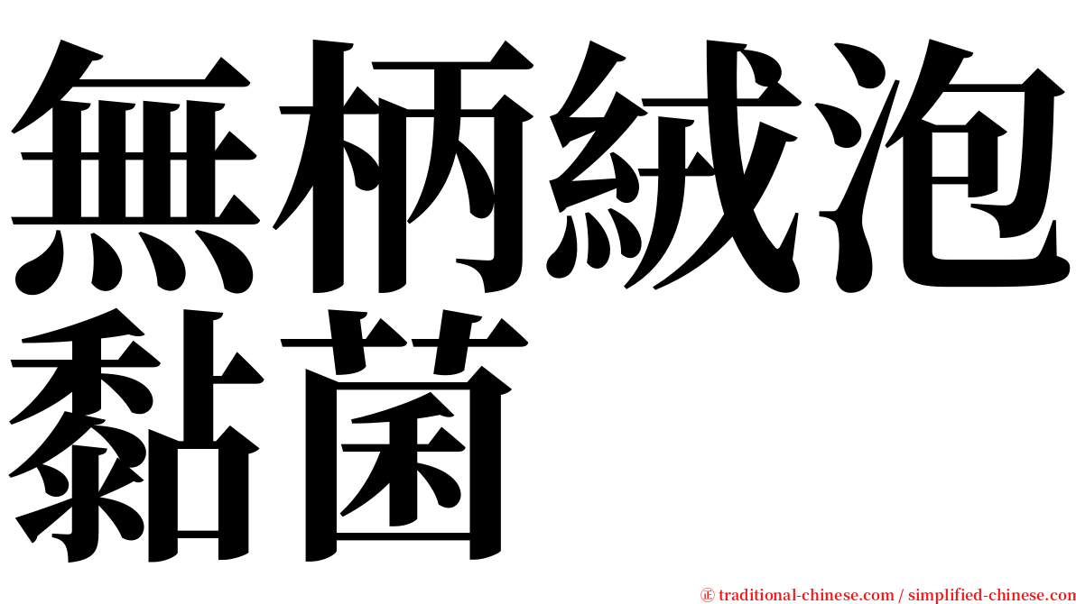 無柄絨泡黏菌 serif font