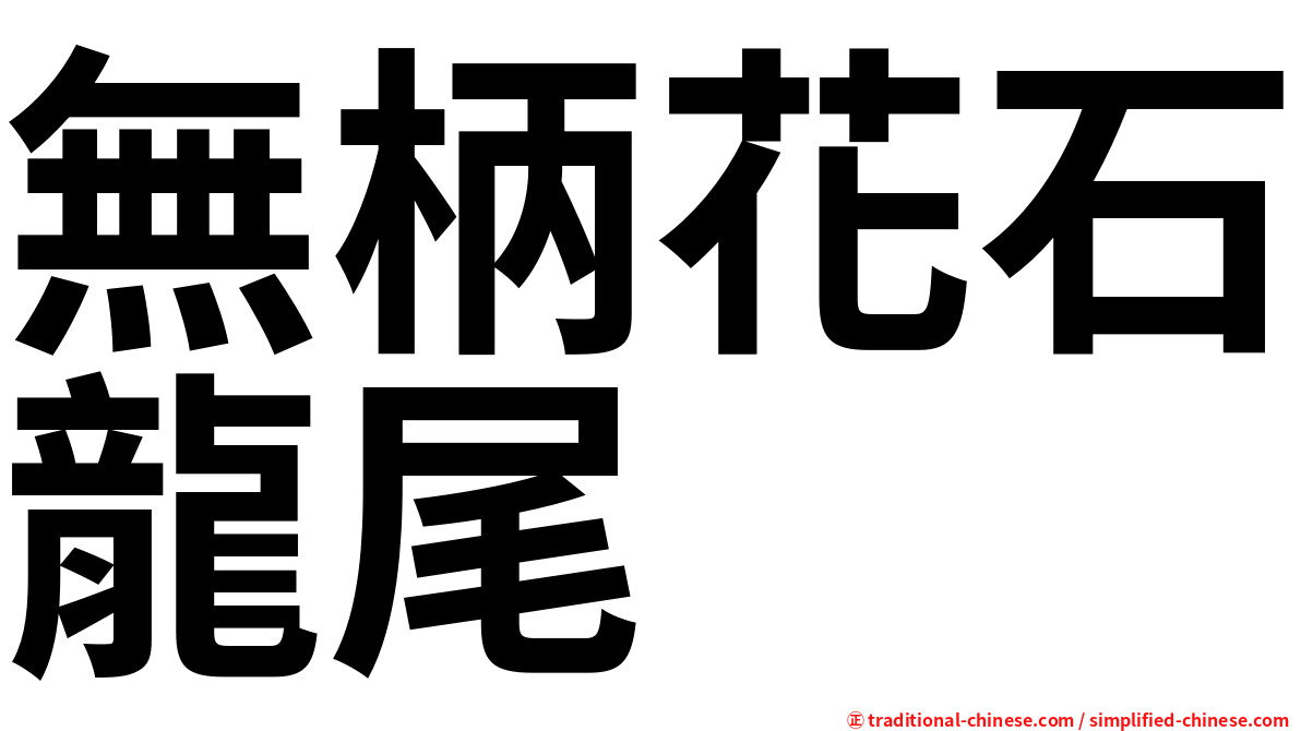無柄花石龍尾