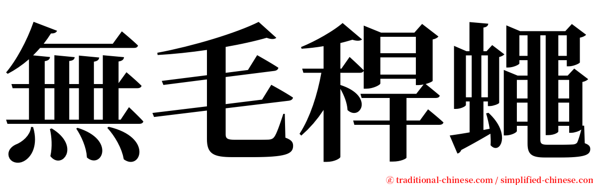 無毛稈蠅 serif font