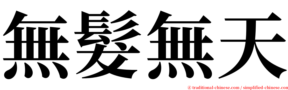 無髮無天 serif font