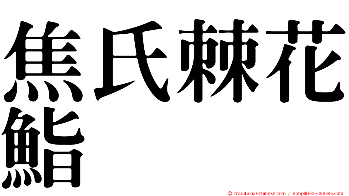 焦氏棘花鮨