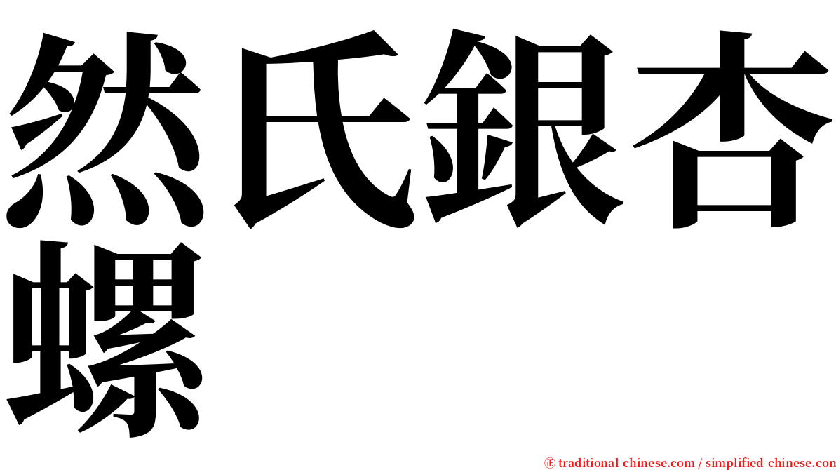 然氏銀杏螺 serif font