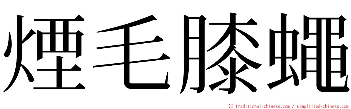 煙毛膝蠅 ming font