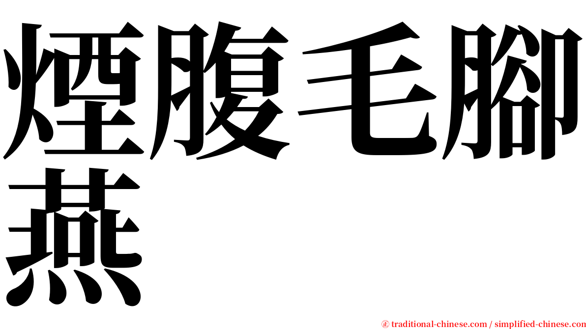 煙腹毛腳燕 serif font