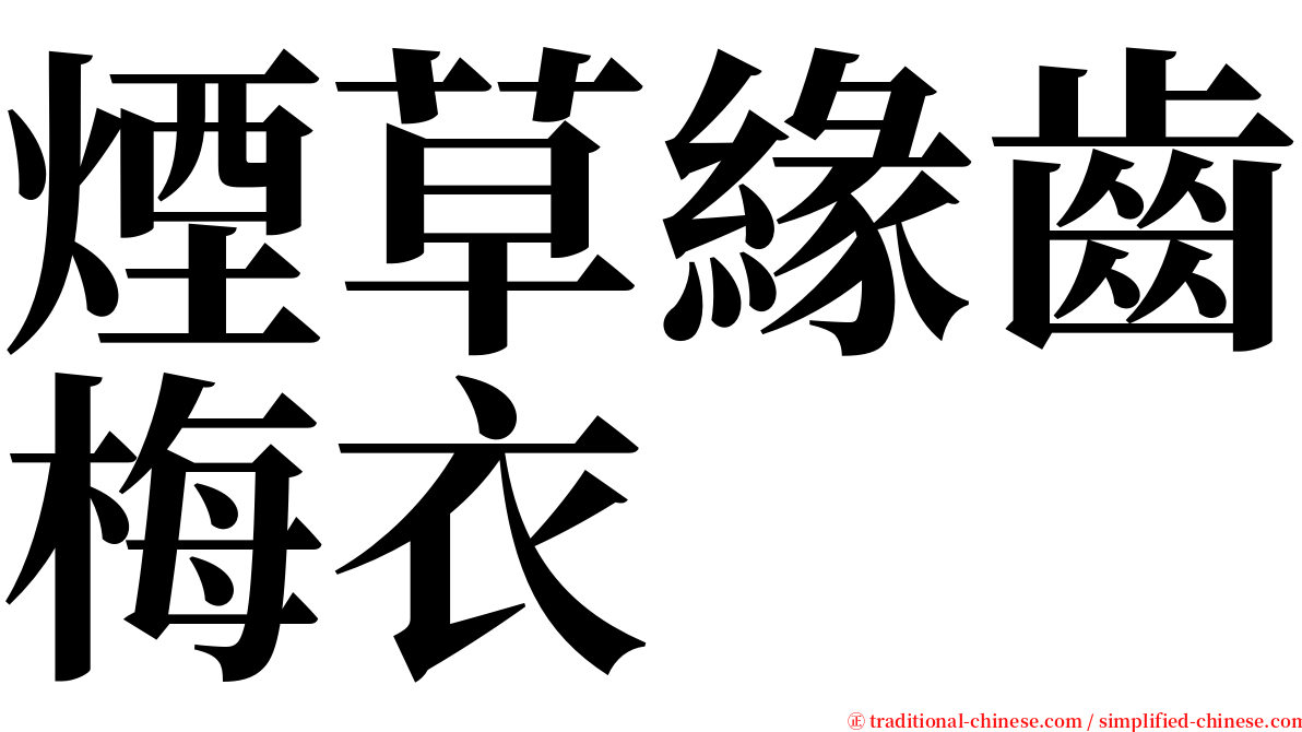 煙草緣齒梅衣 serif font